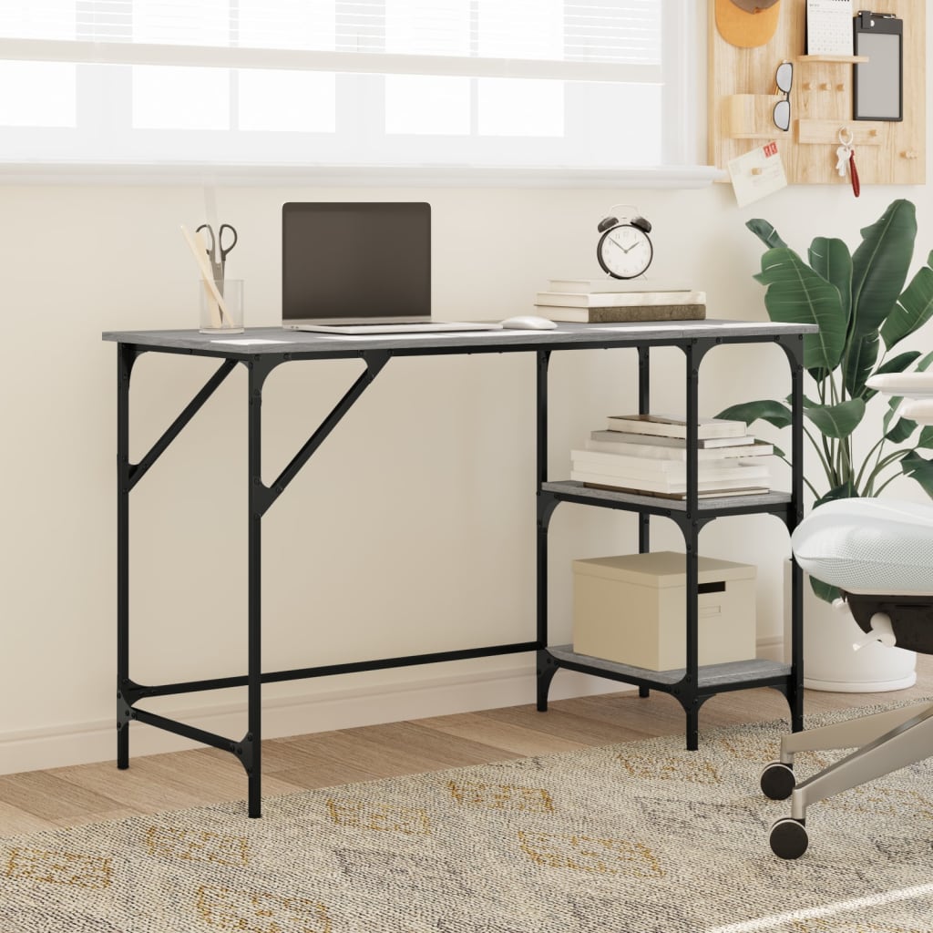 Desk Grey Sonoma 120x50x75 cm Metal and Engineered Wood