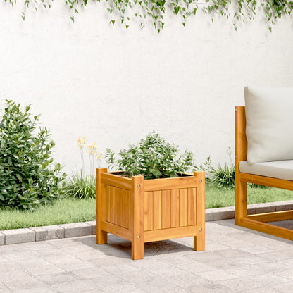 Garden Planter with Liner 31x31x30 cm Solid Wood Acacia