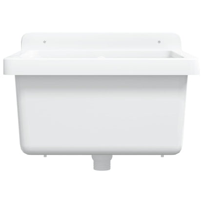 Sink Washbasin for Wall Mounting White 40x40x24 cm Resin