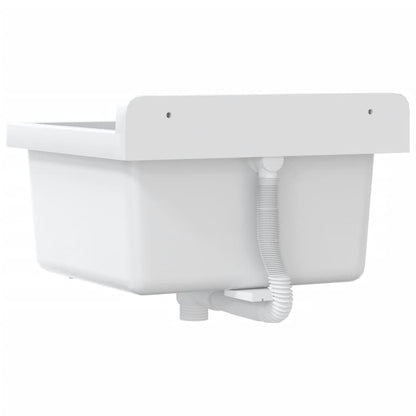Sink Washbasin for Wall Mounting White 40x40x24 cm Resin