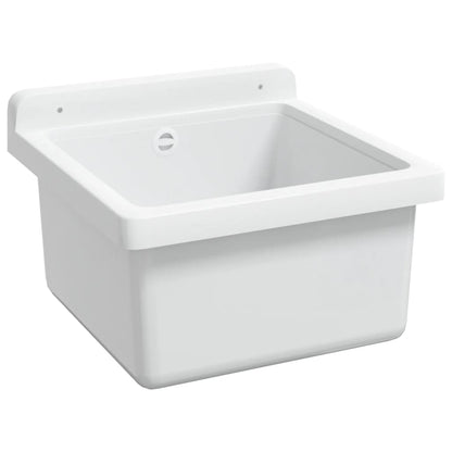Sink Washbasin for Wall Mounting White 40x40x24 cm Resin