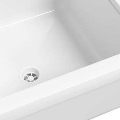 Sink Washbasin for Wall Mounting White 40x40x24 cm Resin