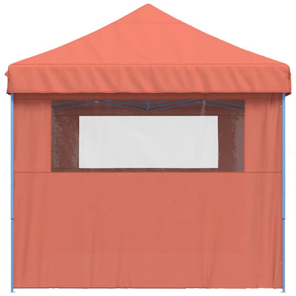 Foldable Party Tent Pop-Up with 3 Sidewalls Terracotta