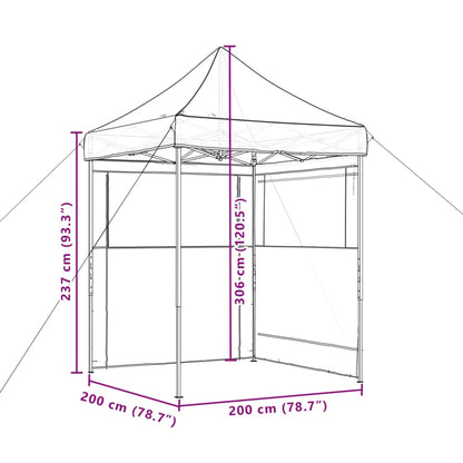 Foldable Party Tent Pop-Up with 2 Sidewalls Black