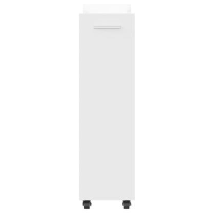 Cabinet with Wheels White 60x22x79 cm Engineered Wood