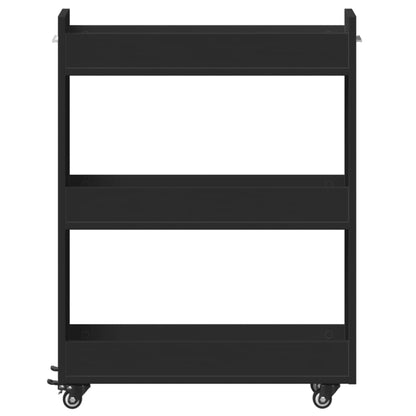 Cabinet with Wheels Black 60x22x79 cm Engineered Wood