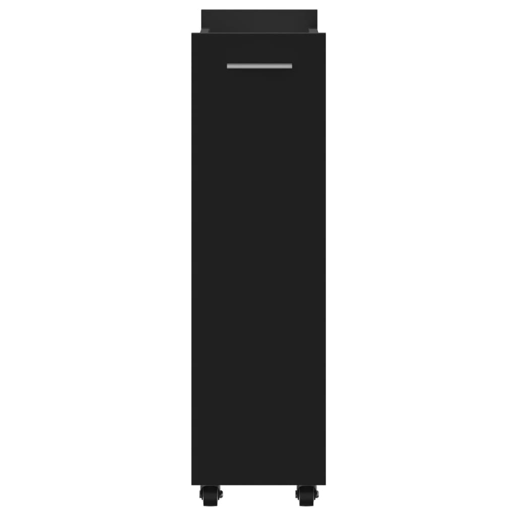 Cabinet with Wheels Black 60x22x79 cm Engineered Wood