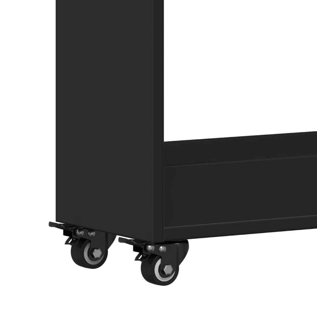 Cabinet with Wheels Black 60x22x79 cm Engineered Wood