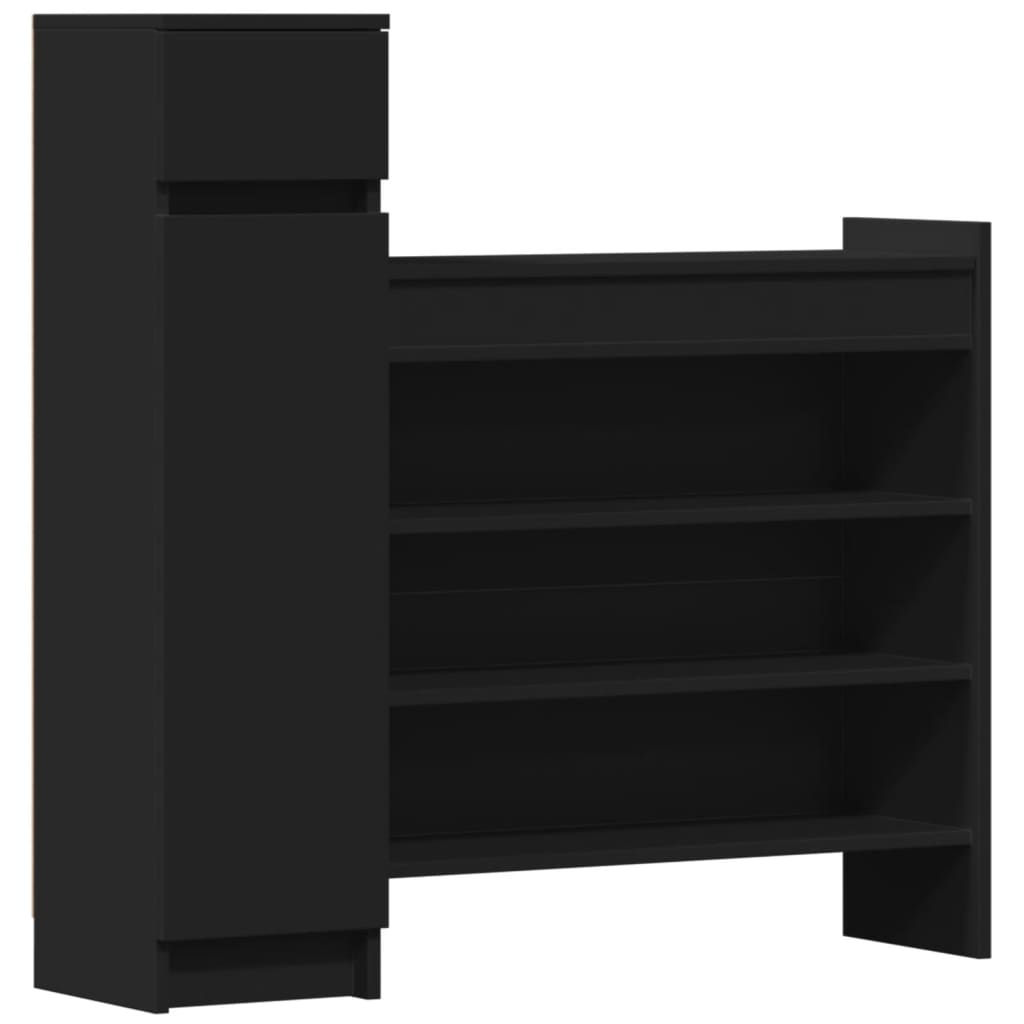 Shoe Cabinet Black 100.5x28x100 cm Engineered Wood