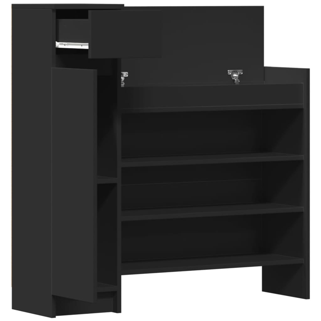 Shoe Cabinet Black 100.5x28x100 cm Engineered Wood