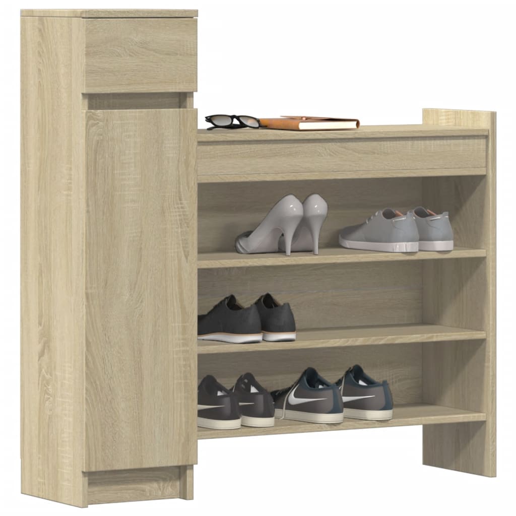 Shoe Cabinet Sonoma Oak 100.5x28x100 cm Engineered Wood