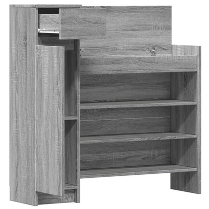 Shoe Cabinet Grey Sonoma 100.5x28x100 cm Engineered Wood