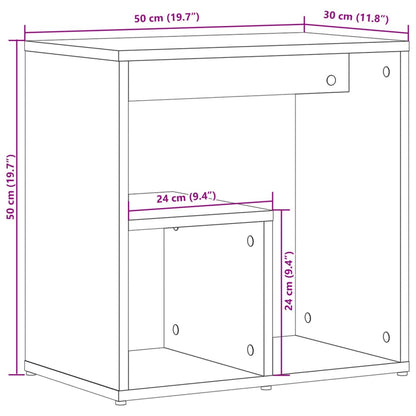Side Tables 2 pcs White 50x30x50 cm Engineered Wood