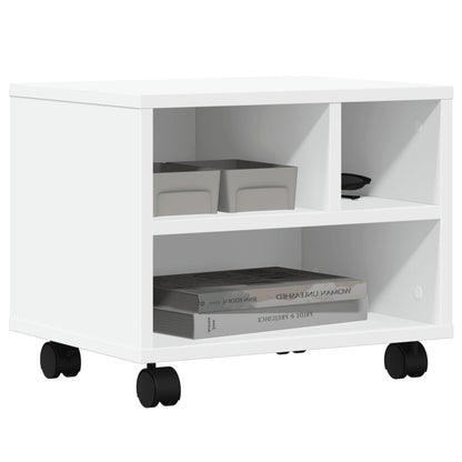 Printer Stand with Wheels White 41x32x34,5 cm