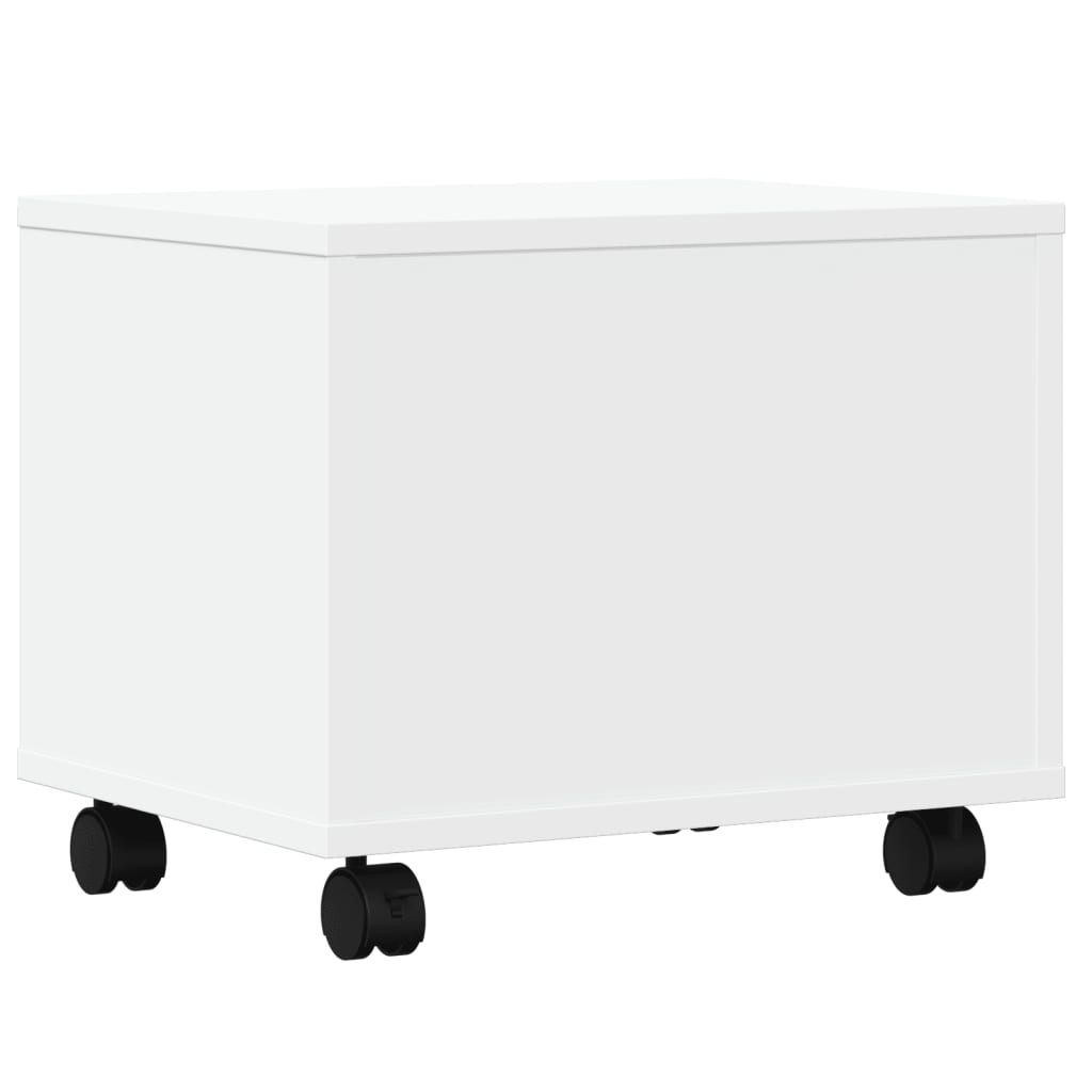 Printer Stand with Wheels White 41x32x34,5 cm