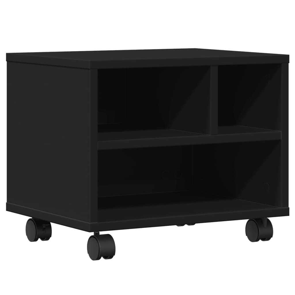 Printer Stand with Wheels Black 41x32x34,5 cm