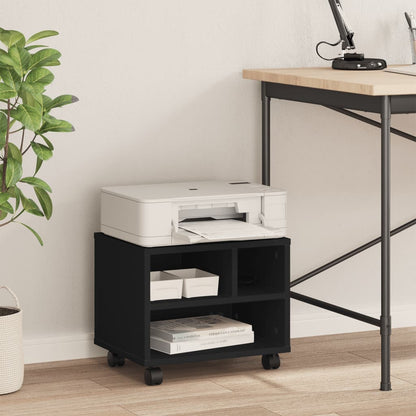 Printer Stand with Wheels Black 41x32x34,5 cm