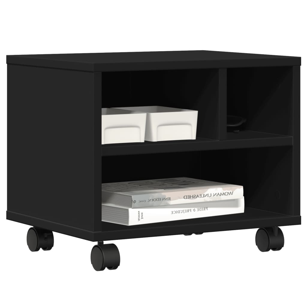 Printer Stand with Wheels Black 41x32x34,5 cm