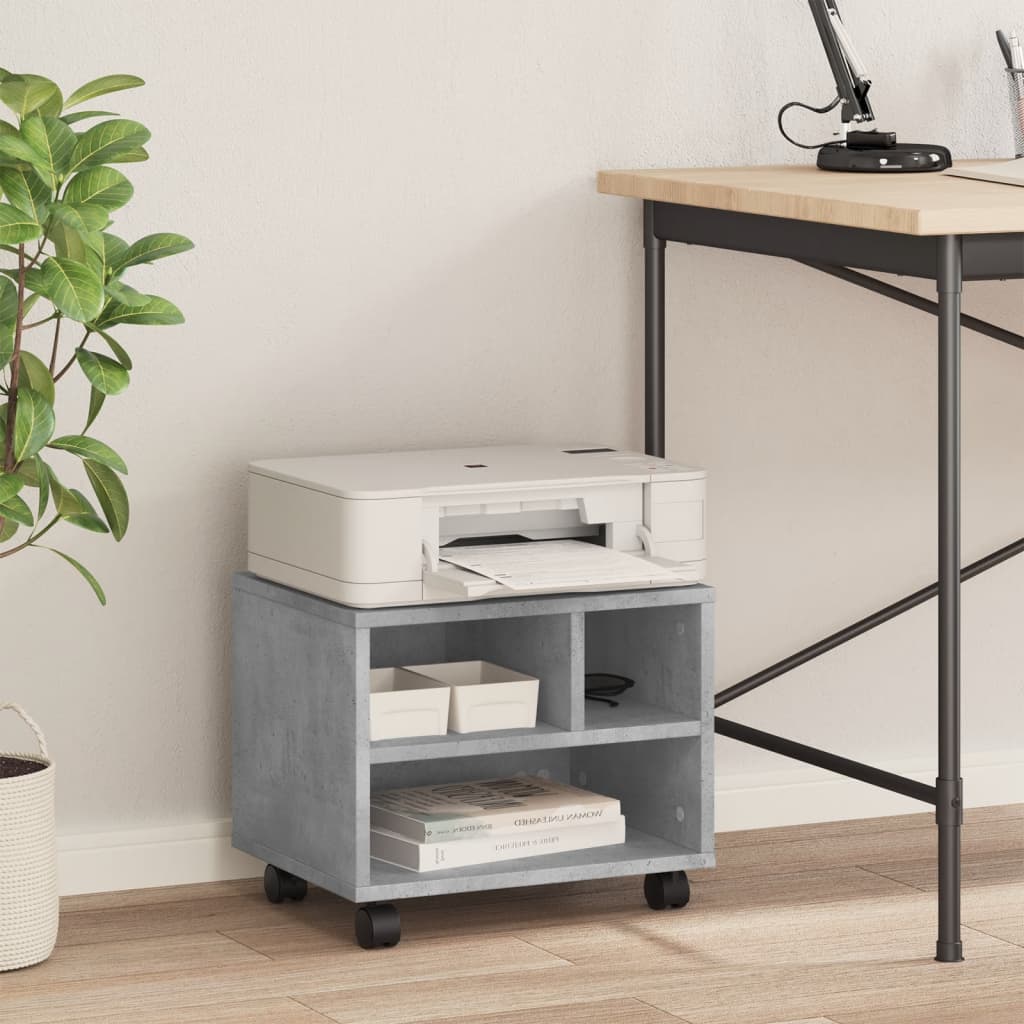 Printer Stand with Wheels Concrete Grey 41x32x34,5 cm