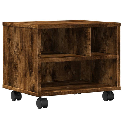 Printer Stand with Wheels Smoked Oak 41x32x34,5 cm