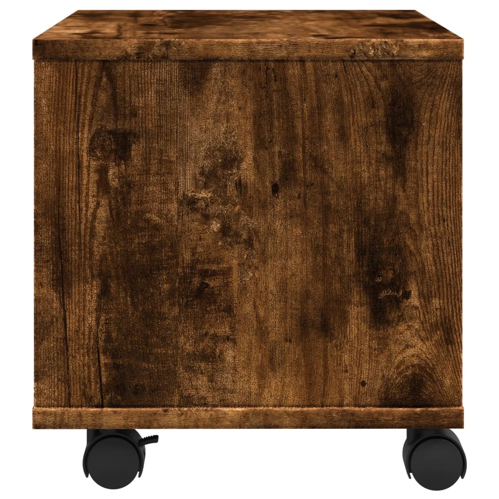 Printer Stand with Wheels Smoked Oak 41x32x34,5 cm