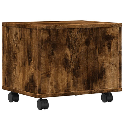 Printer Stand with Wheels Smoked Oak 41x32x34,5 cm