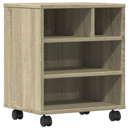 Printer Stand with Wheels Sonoma Oak 41x32x48 cm
