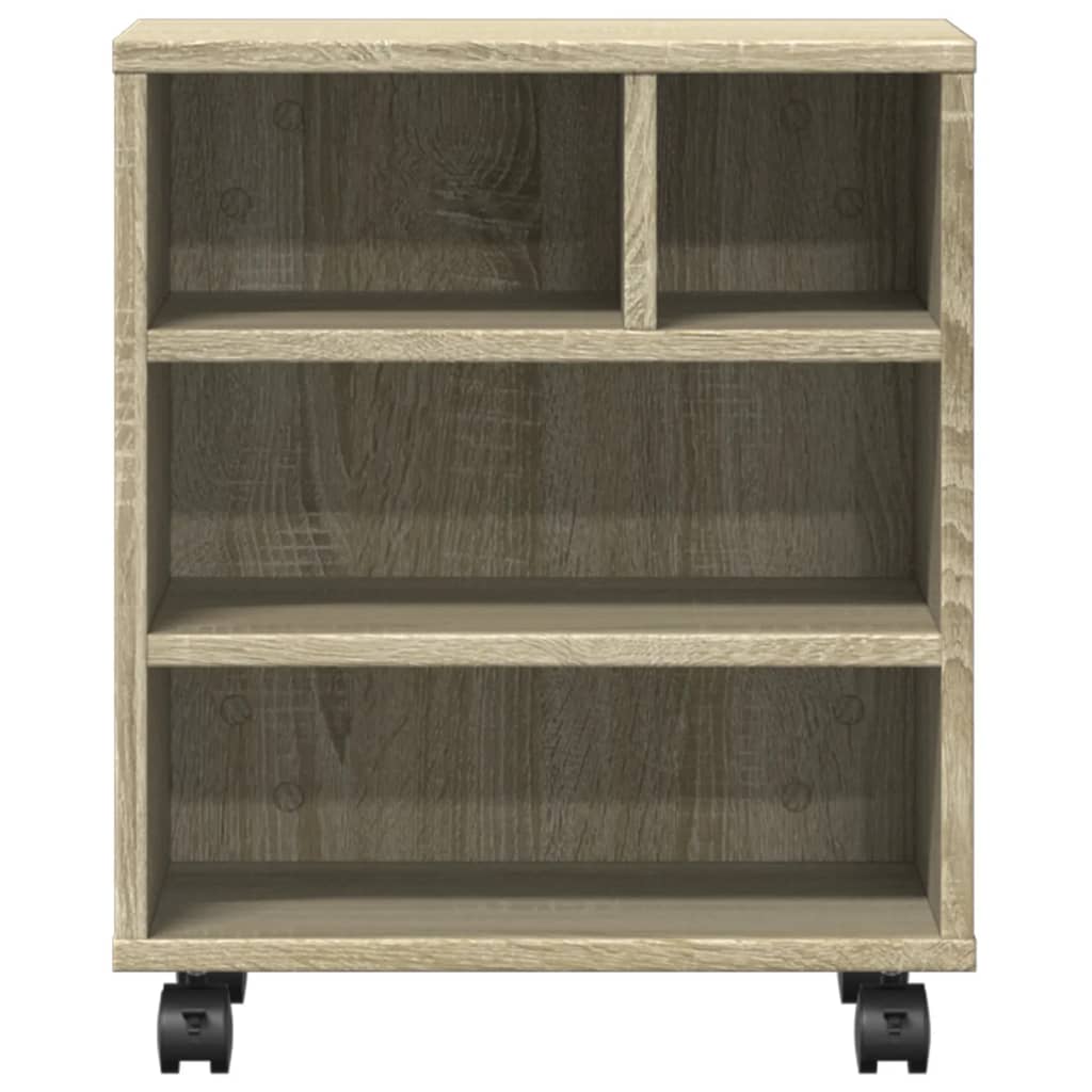 Printer Stand with Wheels Sonoma Oak 41x32x48 cm