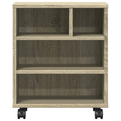 Printer Stand with Wheels Sonoma Oak 41x32x48 cm