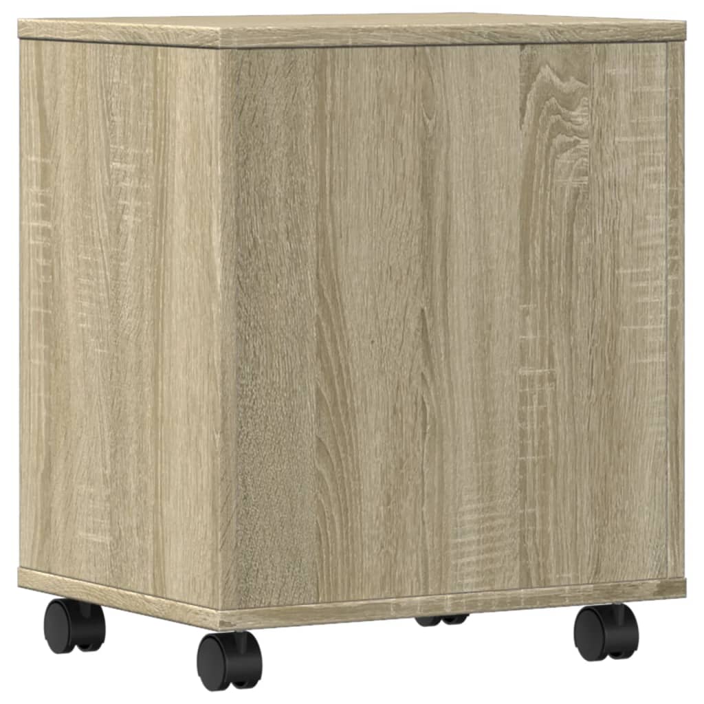 Printer Stand with Wheels Sonoma Oak 41x32x48 cm