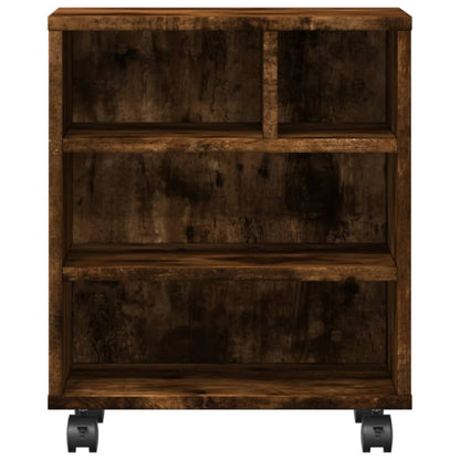 Printer Stand with Wheels Smoked Oak 41x32x48 cm