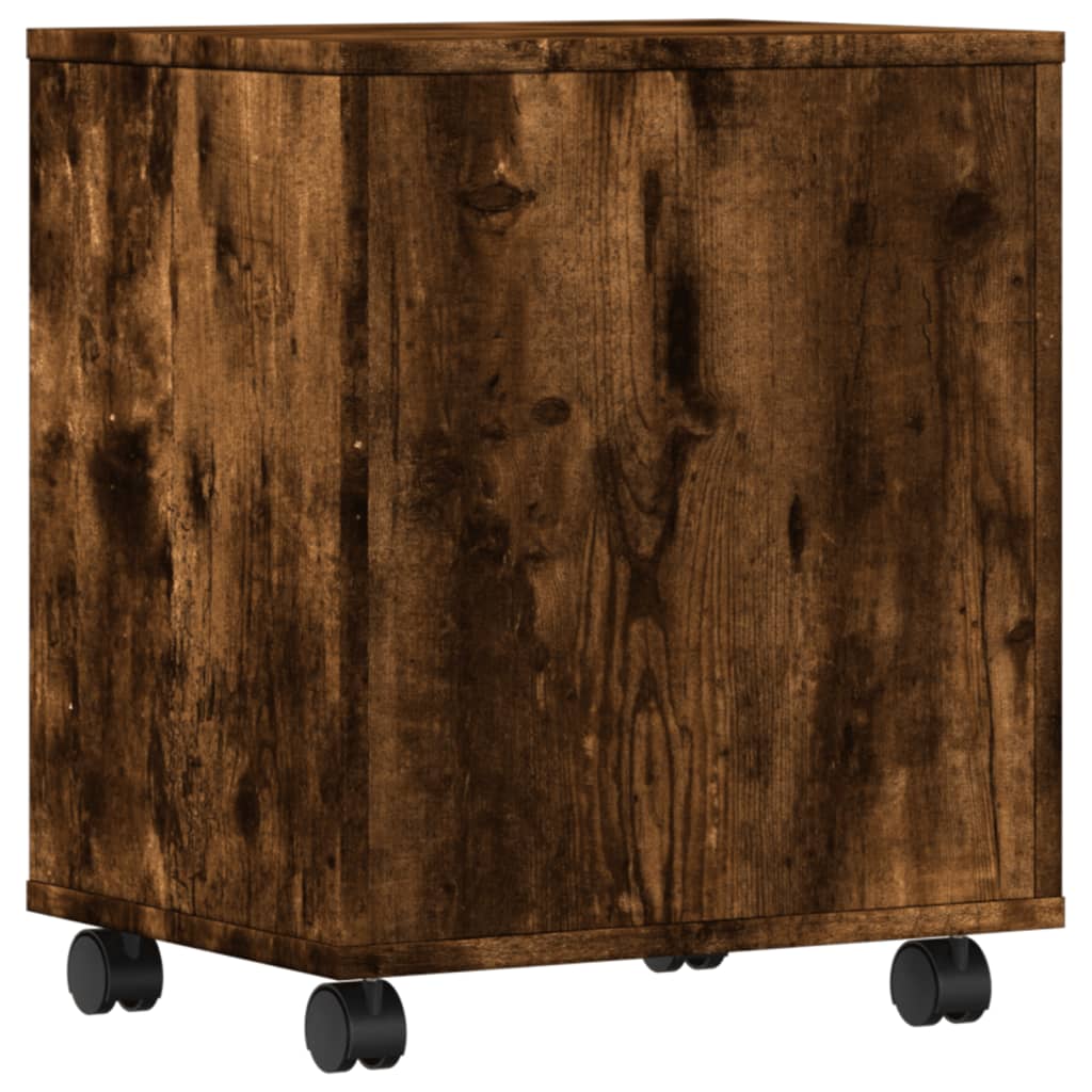 Printer Stand with Wheels Smoked Oak 41x32x48 cm