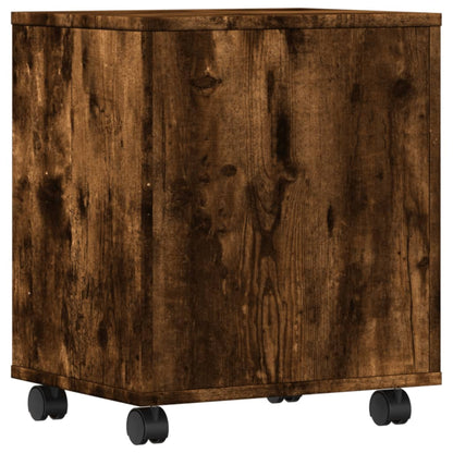 Printer Stand with Wheels Smoked Oak 41x32x48 cm
