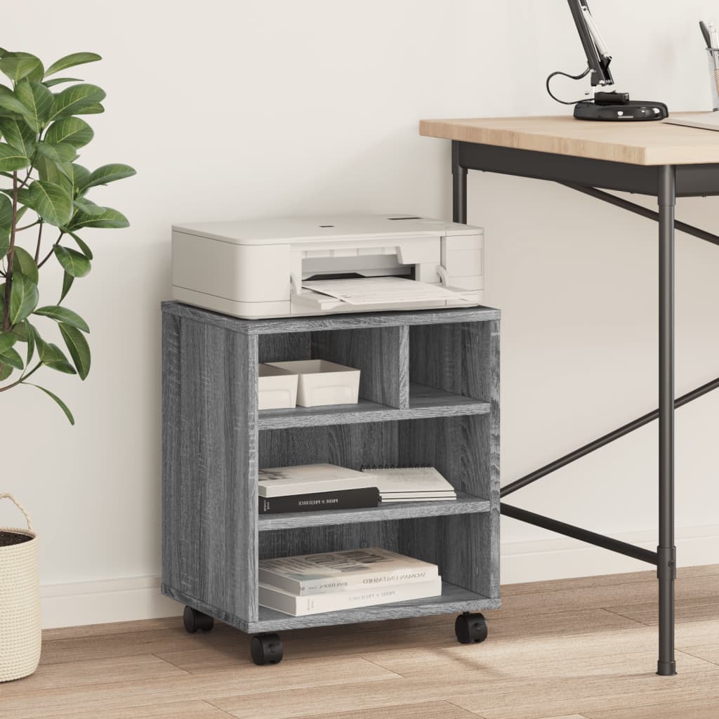 Printer Stand with Wheels Grey Sonoma 41x32x48 cm