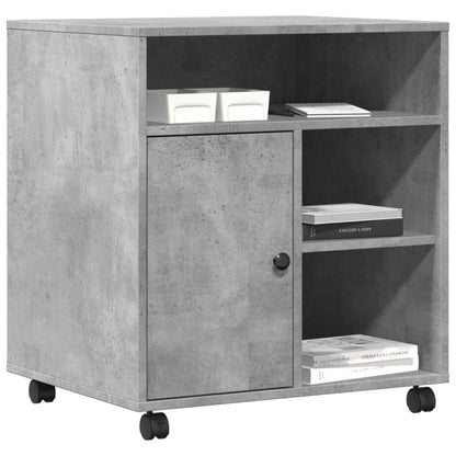 Printer Stand with Wheels Concrete Grey 60x50x67 cm