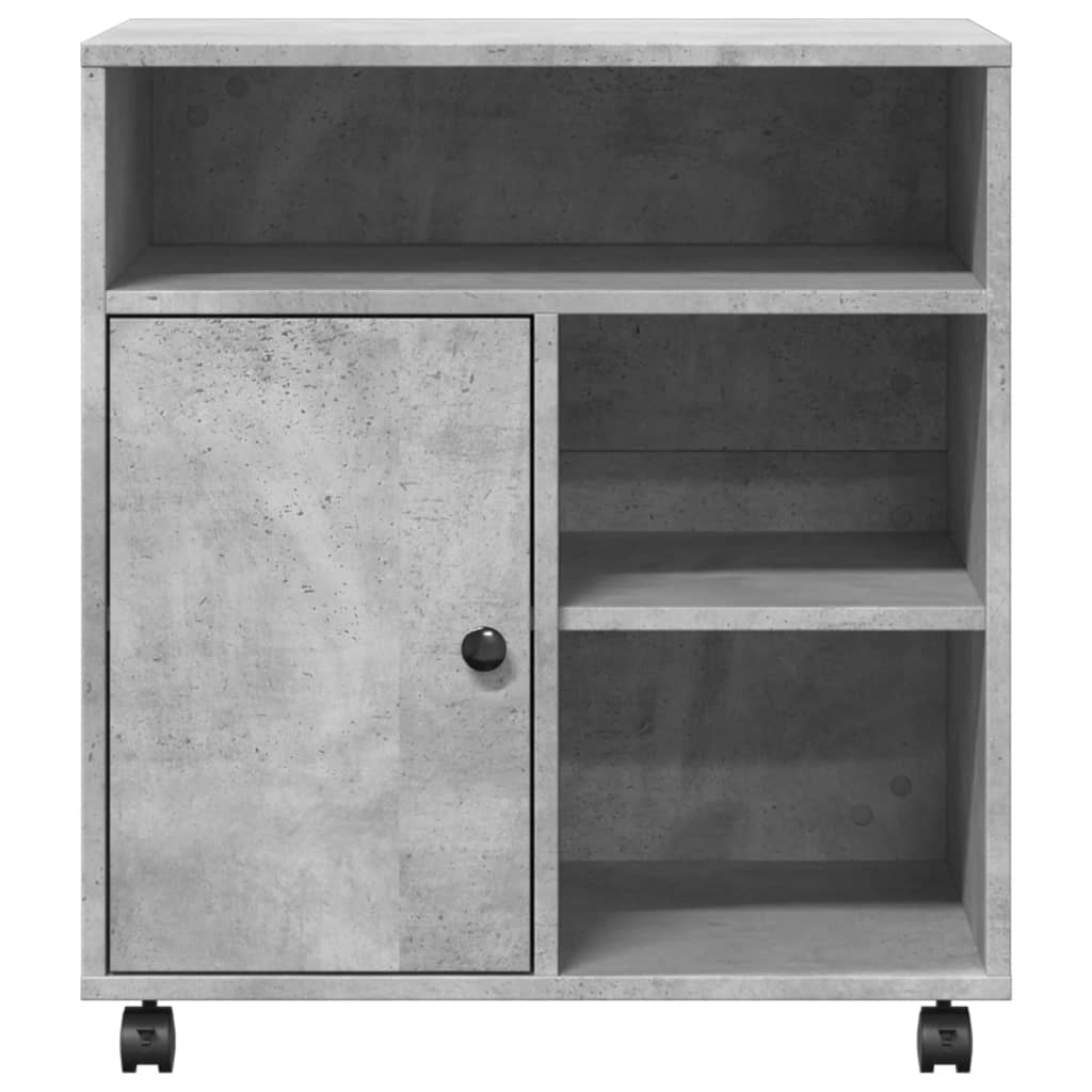 Printer Stand with Wheels Concrete Grey 60x50x67 cm