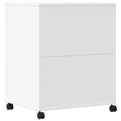 Printer Stand with Wheels White 60x48x74 cm