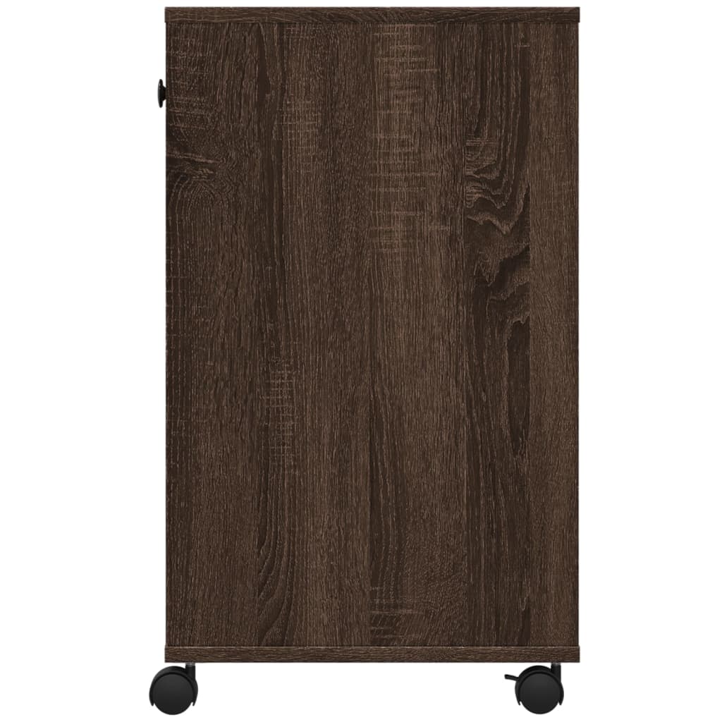 Printer Stand with Wheels Brown Oak 60x40x68.5 cm