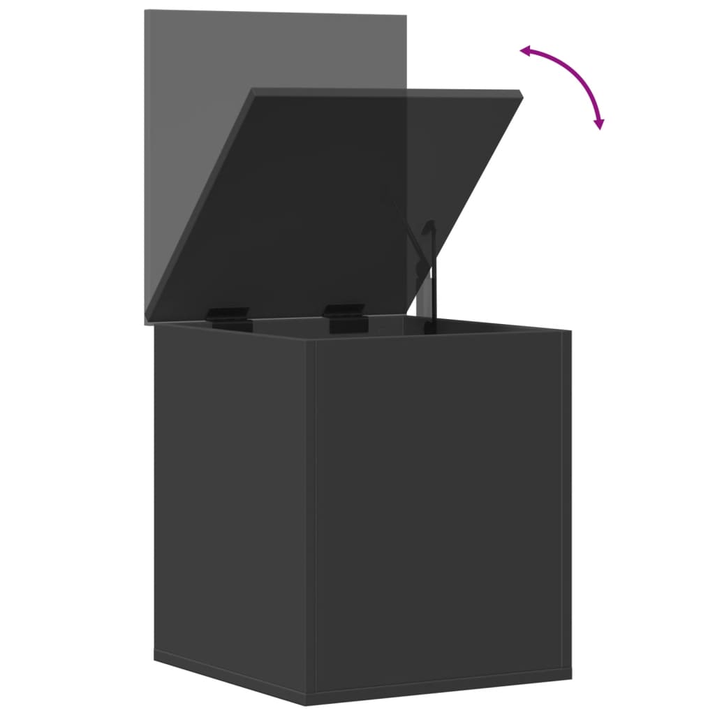 Storage Box Black 40x42x46 cm Engineered Wood