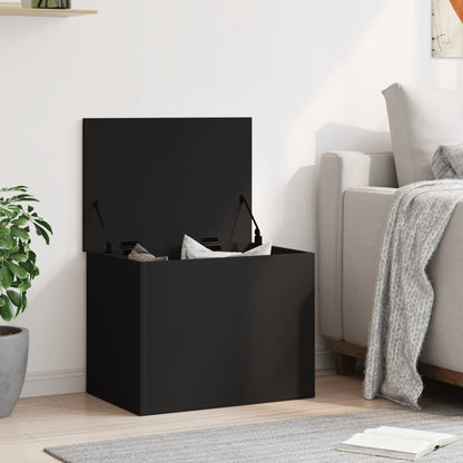 Storage Box Black 60x42x46 cm Engineered Wood