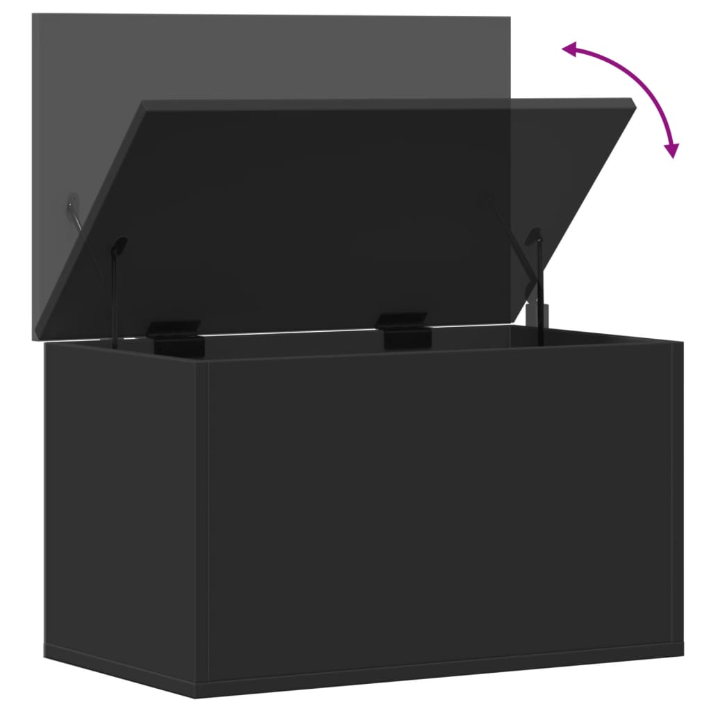 Storage Box Black 60x35x35 cm Engineered Wood