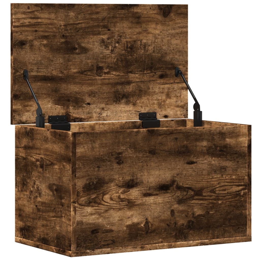 Storage Box Smoked Oak 60x35x35 cm Engineered Wood