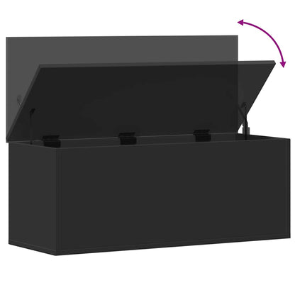 Storage Box Black 90x35x35 cm Engineered Wood