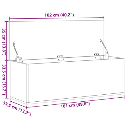Storage Box Black 102x35x35 cm Engineered Wood