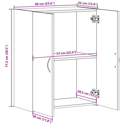 File Cabinet Sonoma Oak 60x32x77.5 cm Engineered Wood