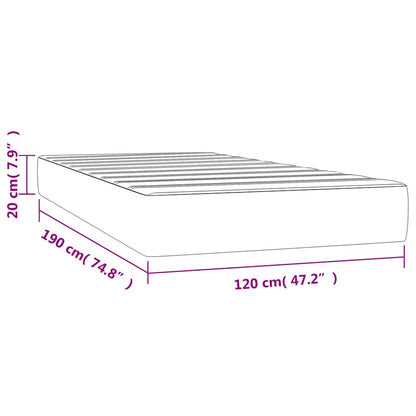 Pocket Spring Bed Mattress Dark grey 120 x 190 x 20 cm Foam