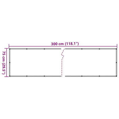 Balcony Privacy Screen Anthracite 300x75 cm PVC