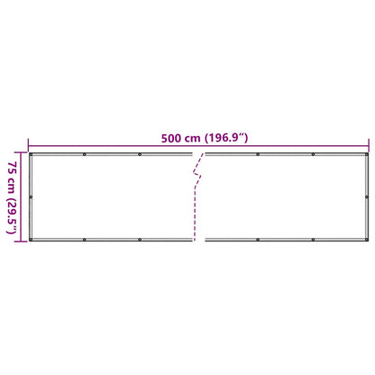Balcony Privacy Screen Anthracite 500x75 cm PVC