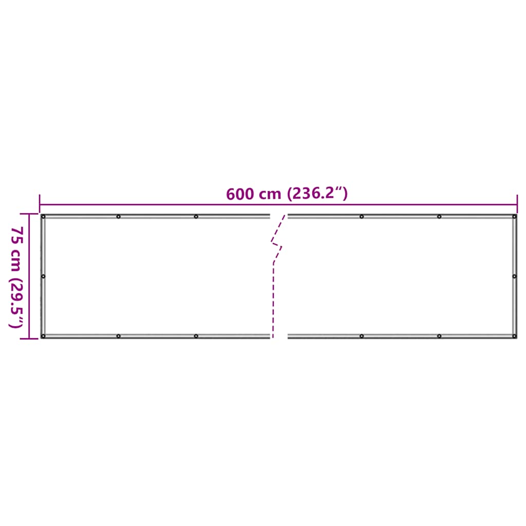 Balcony Privacy Screen Anthracite 600x75 cm PVC