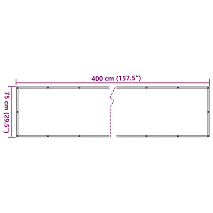 Balcony Privacy Screen Grey 400x75 cm PVC